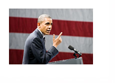 The President of United States of America - Barack Obama - In Front of the U.S. Flag