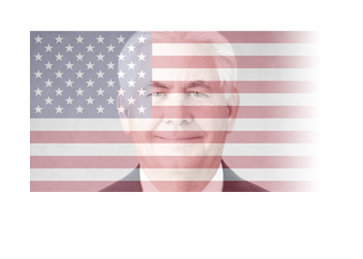 Rex Tillerson - American flag overimposed.