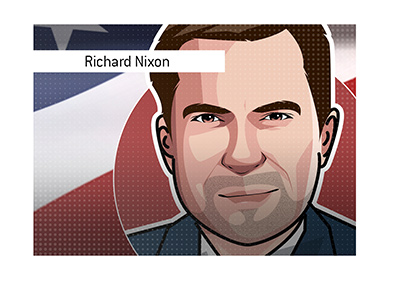 Richard Nixon illustration / drawing / art. The 37th president of the United States of America.