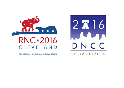 The Republican National Convention 2016 and the Democratic National Convention 2016 - Event logos