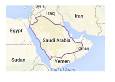 Saudi Arabia on the world map