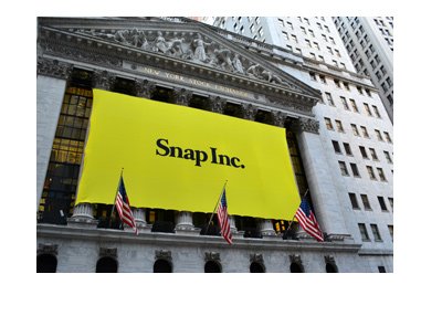 The yellow banner on the NY Stock Exchange building.  Snap Inc.