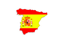 Map and Flag - Spain - Illustration