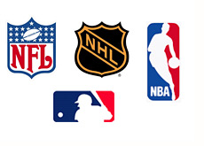 nfl nhl nba and mlb sports logos