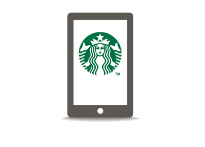 Starbucks mobile phone application. Concept image.