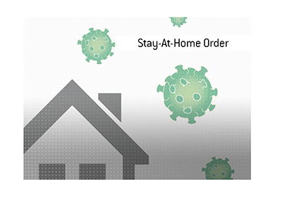 Dave explains the meaning of the Stay-At-Home-Order.  Illustrated is a home sheltering the population from the viral outbreak.