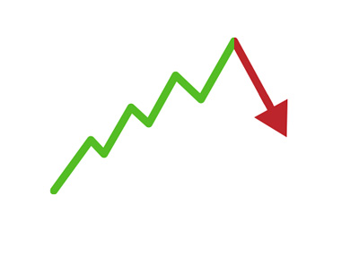 Stock market chart illustration - Up up and then down