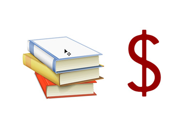 The high cost of college textbooks - Concept photo / illustration