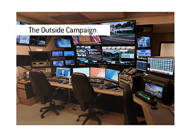 Television advertising / news production control room.