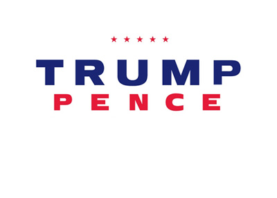 Trump / Pence - Simple logo version with red stars