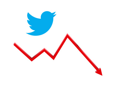 Twitter stock - up and down - Illustration / Company logo