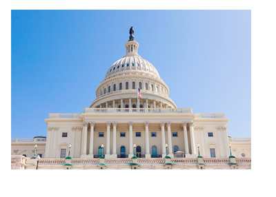 United States Capitol - Congress Building - Sunny Cloudless Day