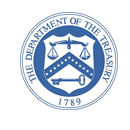 U.S. Treasury Seal - White and blue