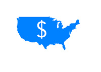 Map of United States with a Dollar Sign - Illustration