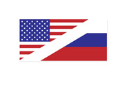 USA and Russia Flags - Illustration