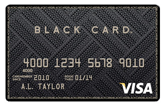 Visa Black Card - On White Background