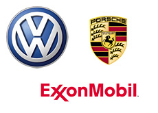 company logos - vw - porsche and exxon--mobile