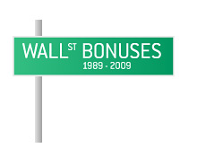 -- Street sign illustration - Wall Street Bonuses --