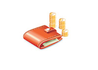 Wallet and Change - Personal Income - Illustration