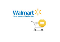 Wallmart logo next to a shopping cart - Illustration