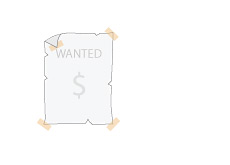 -- Wanted dollars sign - Old paper --