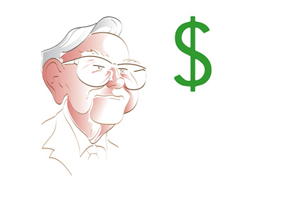 Warren Buffett Chasing the Dollar - Illustration