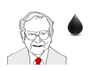 Warren Buffett - Line Drawing - Oil Price - Illustration