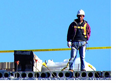 -- Construction worker in the sky - Nearly 8 million jobs have been lost in U.S. since December of 2007 --