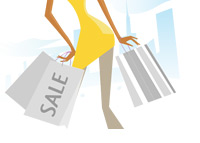 Woman Shopping - Black Friday - Illustration